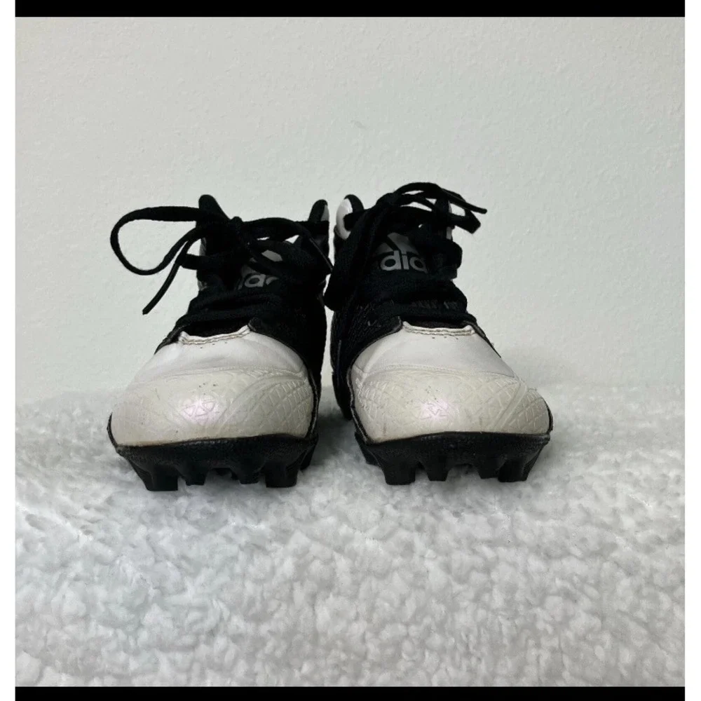Adidas Ironskin Freak Traxion Football Cleats 10K Boys Black White Silver Stripe